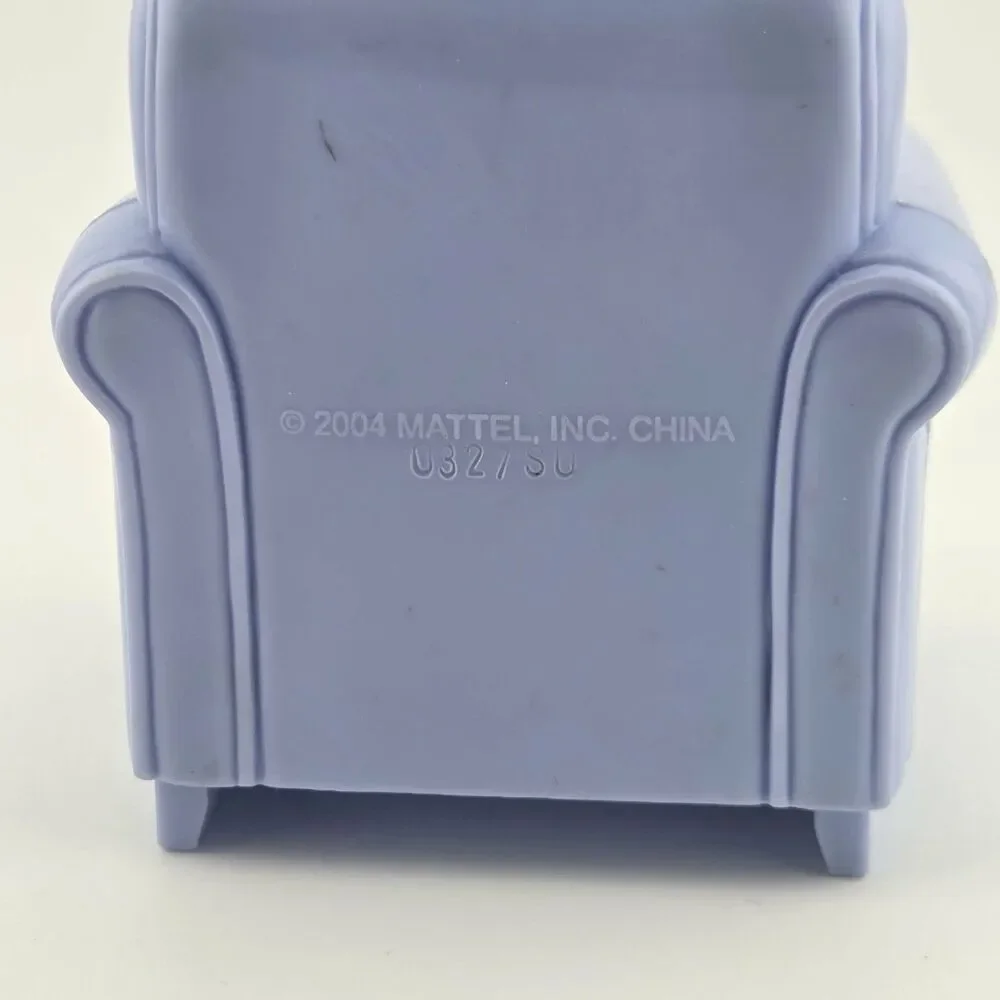 Loving Family Dollhouse Living Room Furniture Arm Chair Light Blue Mattel 2004